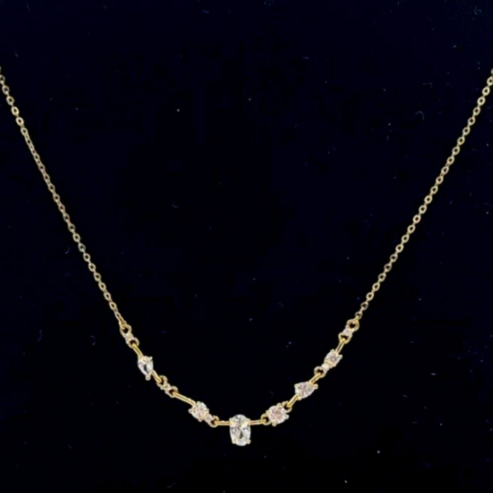 NWT Nordstrom Cubic Zirconia Gold Tone Dainty Necklace